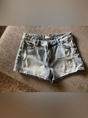 Maurices Light Blue Distressed Denim Shorts